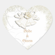 Blanc floral de mariage des cloches d'église n autocollants