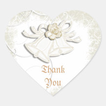 Blanc floral de mariage des cloches d'église n autocollant