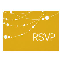 Blanc jaune élégant des brins RSVP Faire-parts