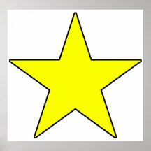 Blanc jaune-orange rouge pentagone étoilé d'étoile posters
