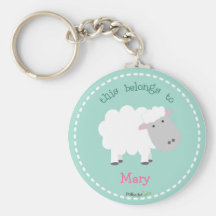 Blanc Keychain de moutons Porte-clefs