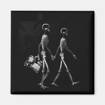 Blanc noir de déplacement de couples squelettiques magnets pour réfrigérateur