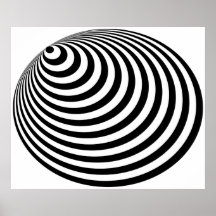 Blanc noir désaxé de boudine d'art op poster