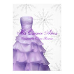 Blanc pourpre Quinceanera de flocons de neige de l Invitations