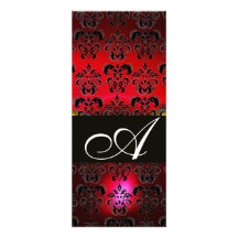 Blanc rouge de BOURGOGNE de MONOGRAMME NOIR ROUGE  Invitations Personnalisées