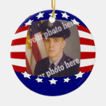 Blanc rouge de photo faite sur commande patriotiqu décoration pour sapin de noël