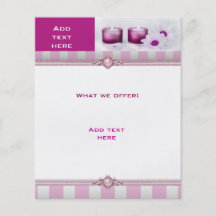 Blanc StripeTemplate de rose de spa de salon de be Prospectus Avec Motif