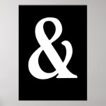 Blanc sur l'affiche noire d'esperluète