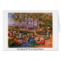 Blanchisseuses par Pierre-Auguste Renoir Carte De Vœux