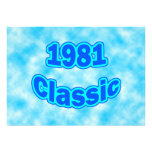 Bleu 1981 classique invitations personnalisables