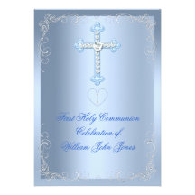 Bleu argenté de première sainte communion de garço bristols personnalisés
