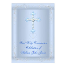 Bleu argenté de première sainte communion de garço bristol personnalisé