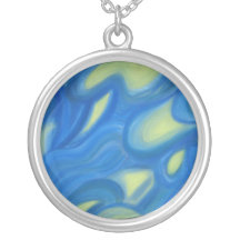 Bleu avec le jaune colliers