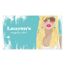 Bleu blond de mode de carte de visite de lunettes 