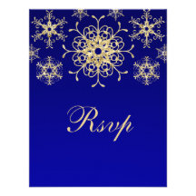 Bleu, carte des flocons de neige RSVP de REGARD de Bristols
