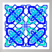 Bleu celtique du noeud 3 posters