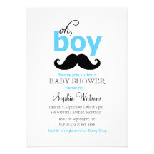 Bleu c'est des invitations d'un baby shower de mou