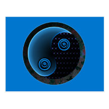 Bleu cosmique dans l'équilibre Yin Yang Cartes Postales