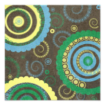BLEU de 194__retro-circles-paper-pattern BROWN JAU Art Photographique