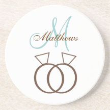 Bleu de Brown de caboteurs d'anneaux de mariage de Dessous De Verres