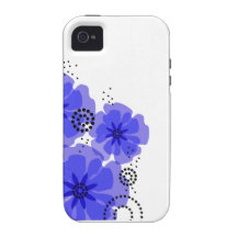 Bleu de cobalt de pavots de poivre coque iPhone 4