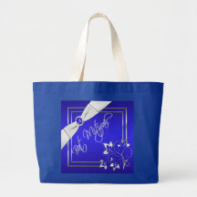 Bleu de cobalt et sac fourre-tout enorme argenté à