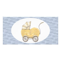 Bleu de Kinderwagen Cartes De Vœux Avec Photo