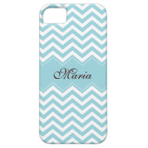 Bleu de mer ou motif personnalisé de chevron d'aqu étuis iPhone 5