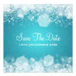 Bleu de scintillement de nuit de mariage d'hiver invitations personnalisables