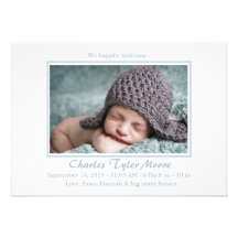 Bleu de Toile de bébé - faire-part de naissance de