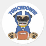 Bleu de touchdown de joueur de football de carlin adhésif