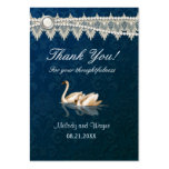 Bleu d'élégance de cygne de damassé - Merci Modèle De Carte De Visite