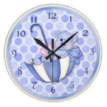 Bleu d'ours de parapluie - personnaliser pendules