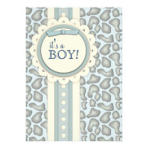 Bleu doux de l'invitation | de baby shower d'album