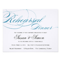 Bleu élégant d'invitation de dîner de répétition d