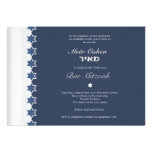 Bleu en métal - invitation de Mitzvah de barre