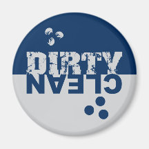Bleu et argent sales/propres d'aimant de lave-vais