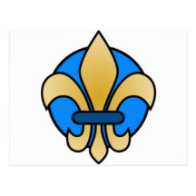 Bleu et Gold Fleur De Lis Carte Postale