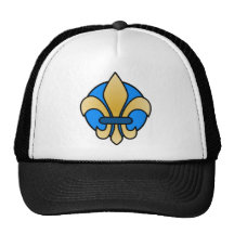 Bleu et Gold Fleur De Lis Casquettes