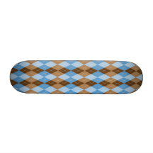 Bleu et plaid de Jacquard de Brown Planches À Roulettes Customisées