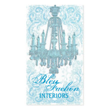 Bleu Fachon de carte de visite de damassé de lustr