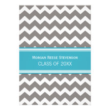 Bleu fait sur commande Chevron d'invitation de fêt