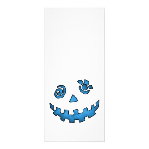 Bleu fou de visage de citrouille de Jack-o'-lanter Doubles Cartes
