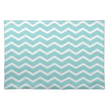 Bleu frais audacieux d'Aqua de Chevron Set De Table