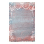 Bleu français et rose de style rococo papier à lettre personnalisé