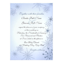 Bleu glacier d'hiver de flocons de neige d'hiver invitation personnalisable