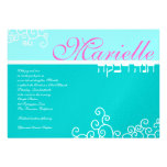 Bleu hébreu de MarielleShimmer d'invitation de bat