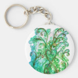 Bleu jaune vert clair de FLOURISHES LUNATIQUES Porte-clés