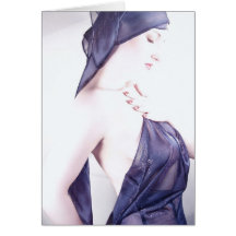 Bleu liquide - autoportrait carte de vœux