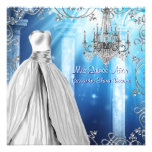 Bleu marine royal élégant Quinceanera Faire-parts